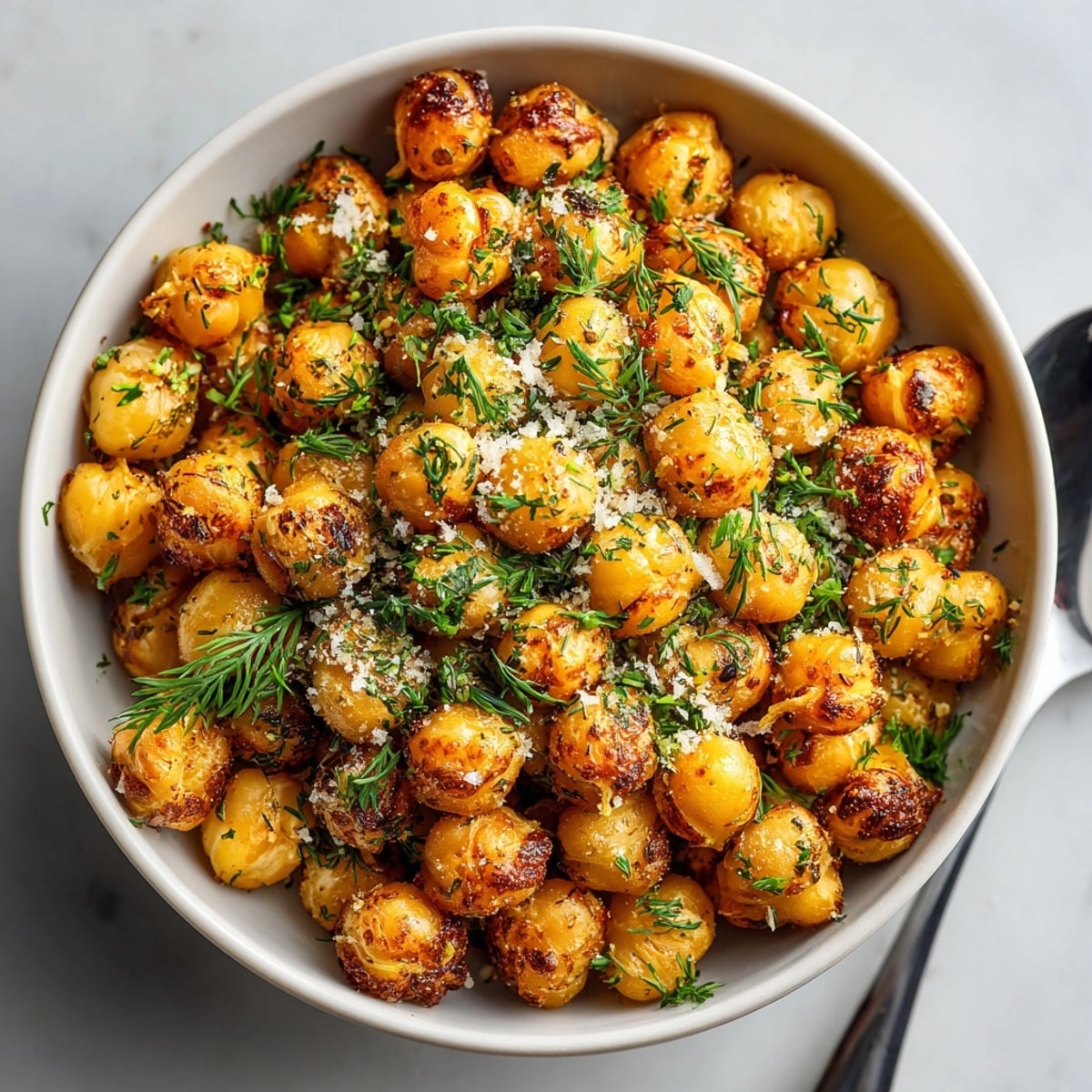 Crispy Ranch Chickpea Snackers freshly baked, golden brown and savory aroma filling the kitchen.