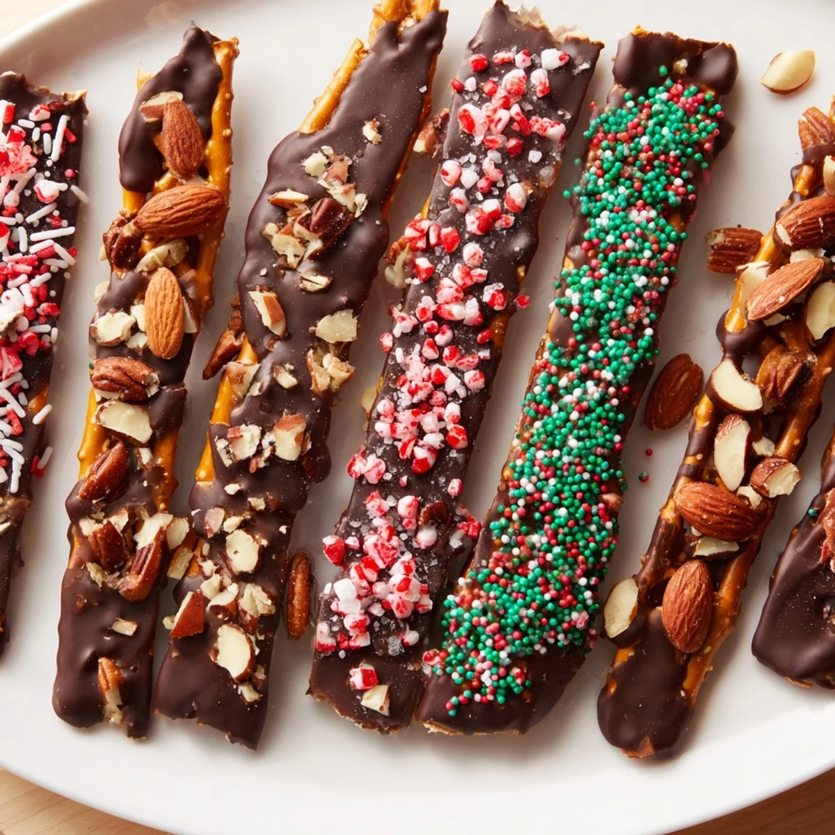 Satisfy your sweet tooth with these crunchy chocolate pretzel thins, ideal for celebrations.
