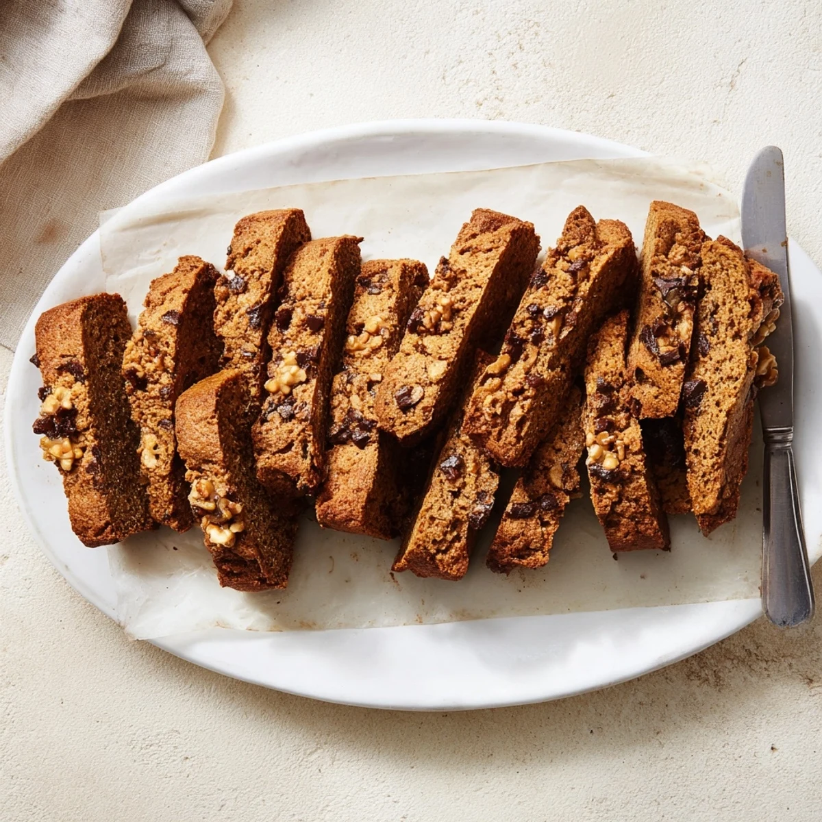 Deliciously spiced Gingerbread Pumpkin Muffin Biscotti, perfect alongside your morning coffee.  