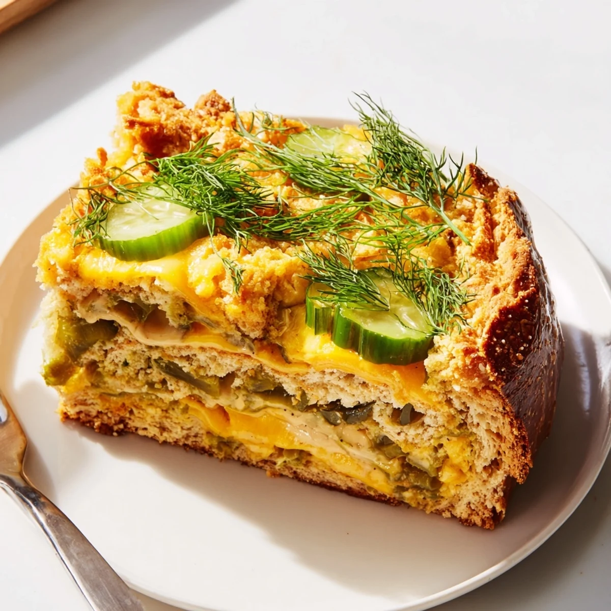 Flavorful Dill Pickle Buffalo Ranch Flaky Pretzel Biscuit Bars drizzled with spicy ranch sauce.