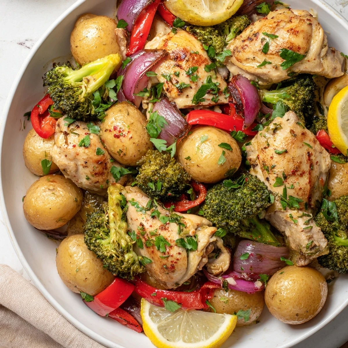 Savory Lazy Gourmet Chicken & Vegetable One-Pot featuring tender chicken and vibrant veggies.  