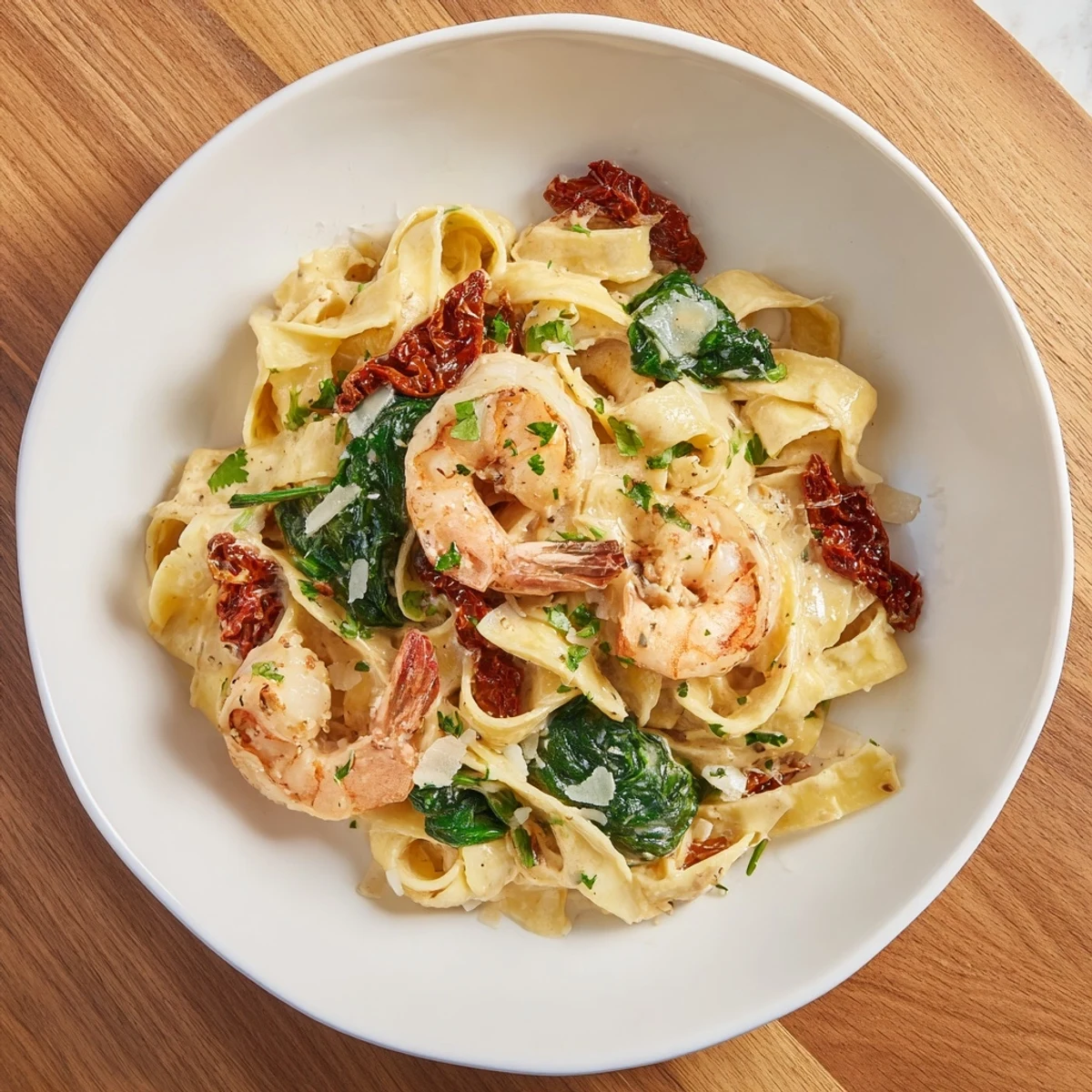 Tuscan Garlic Shrimp Pasta