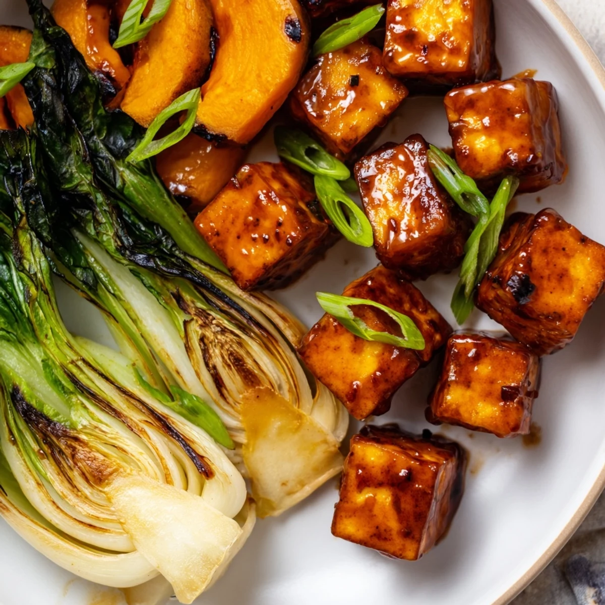 Miso-Glazed Tofu Winter Squash