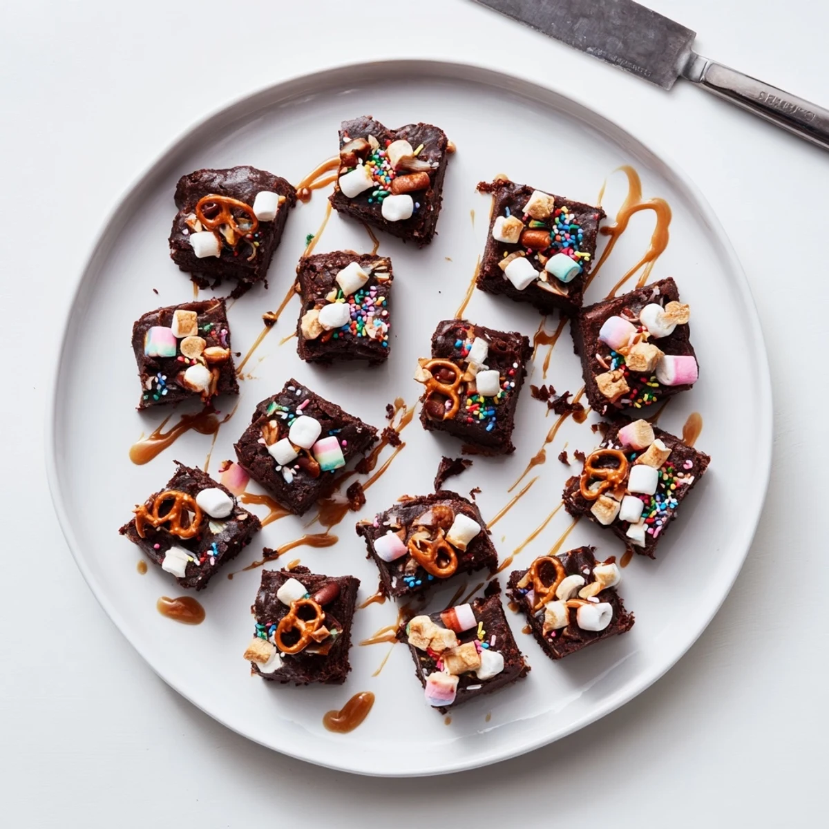 Fluffy Chaos Chocolate Cake Bites speckled with sprinkles and nuts, ready to enjoy.