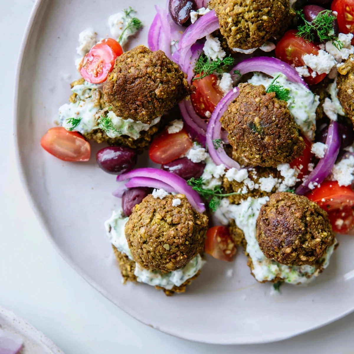 Festive Falafel & Tzatziki Christmas Wreath Wrap, a vegetarian holiday centerpiece bursting with color.