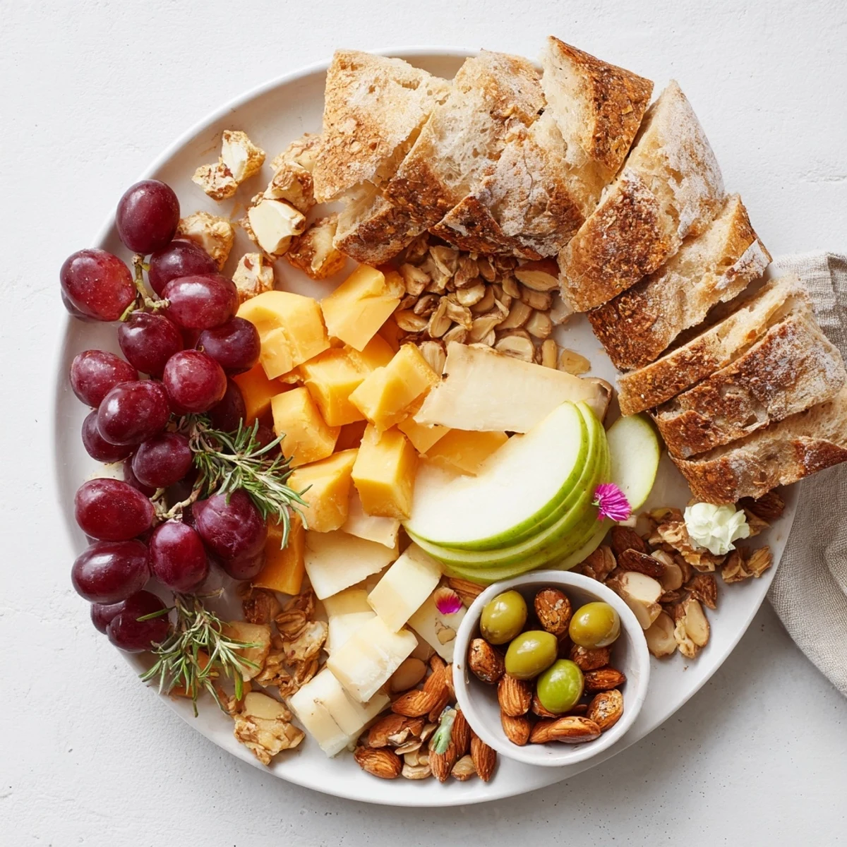 Golden Wheat Bundle Board, a visually striking appetizer with golden crackers, cheese, and fresh fruits.