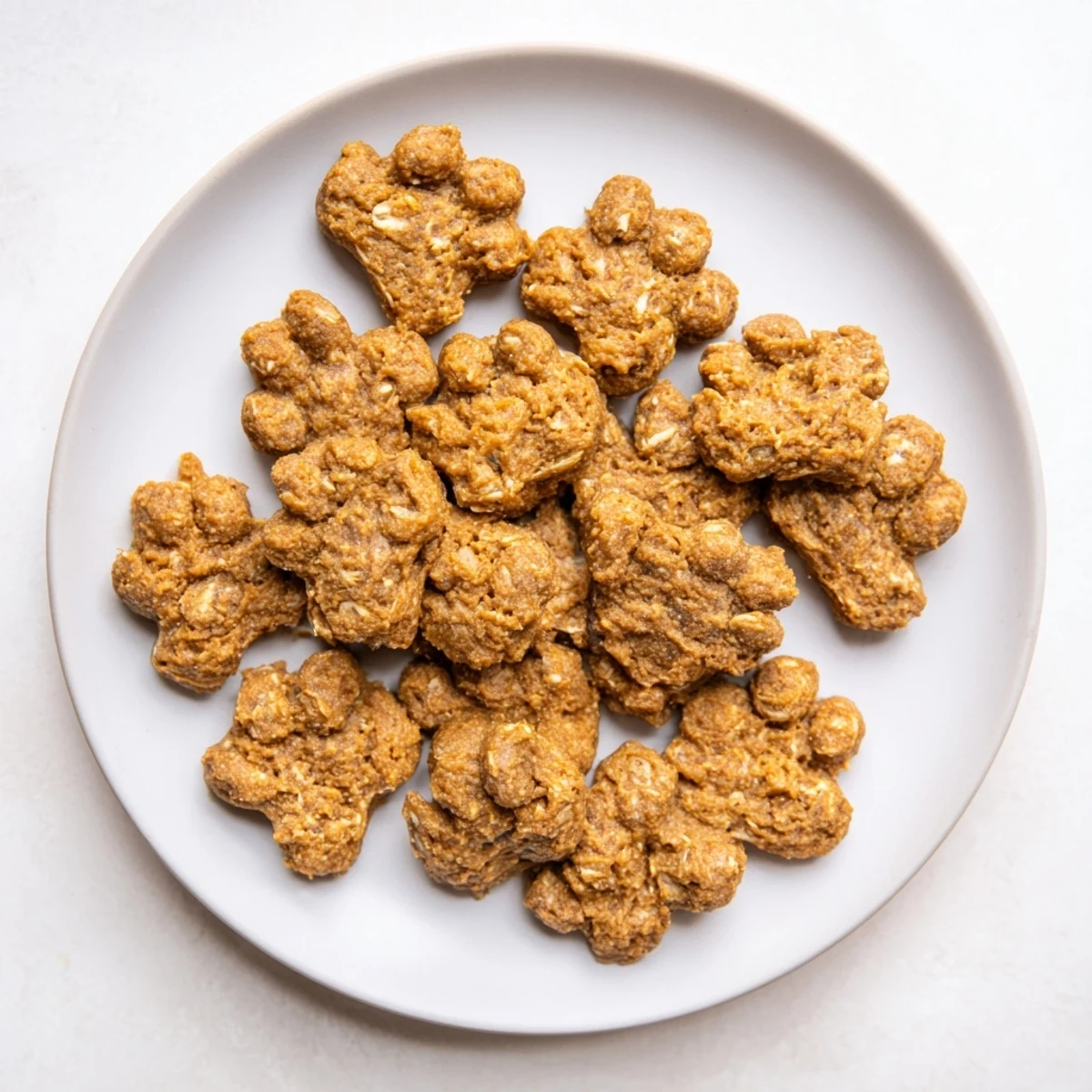 Golden, baked Friendly Dog Paw Treats, a wholesome homemade snack for your playful pup.