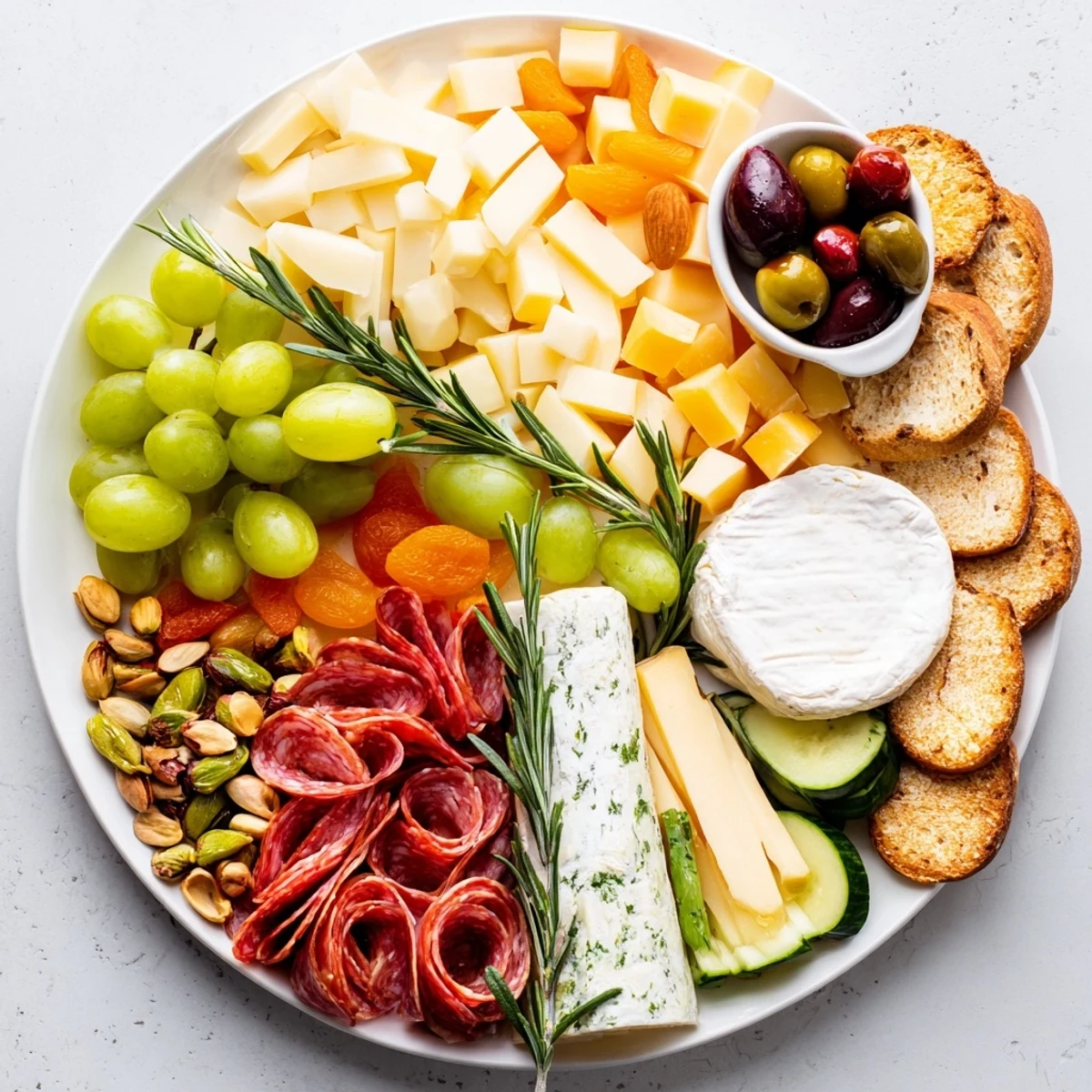 A beautiful Book Club Pairing Platter overflowing with cheeses, fruits, and meats for perfect pairings.