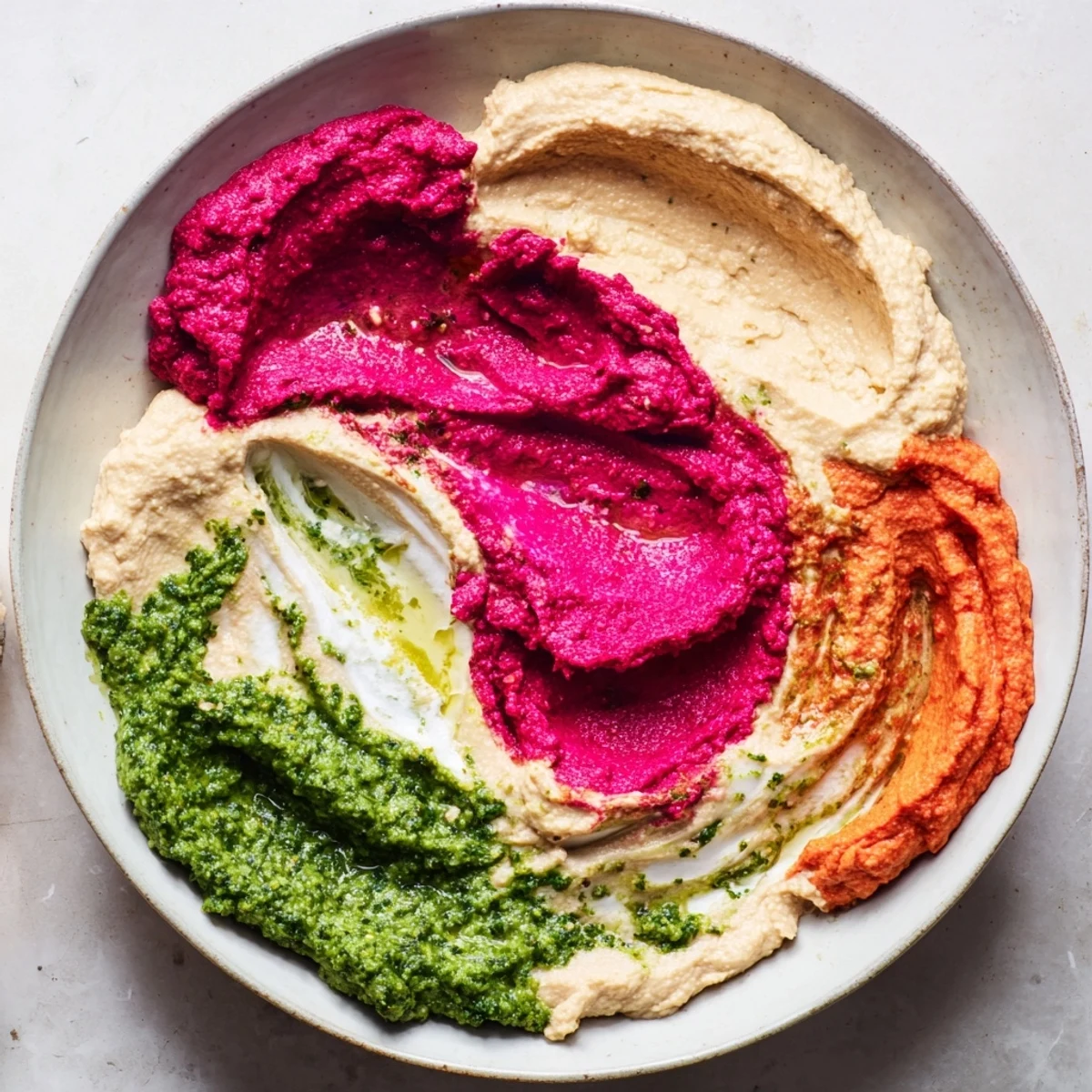 Easy marble swirl dip platter with assorted crackers, a vegetarian snack for any gathering.