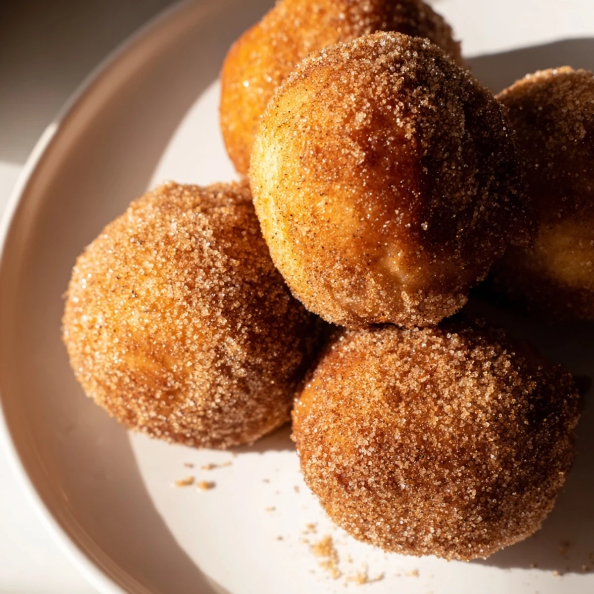 Air Fryer Cinnamon Donuts warm and fluffy, coated in sparkling cinnamon sugar—a quick, easy dessert.