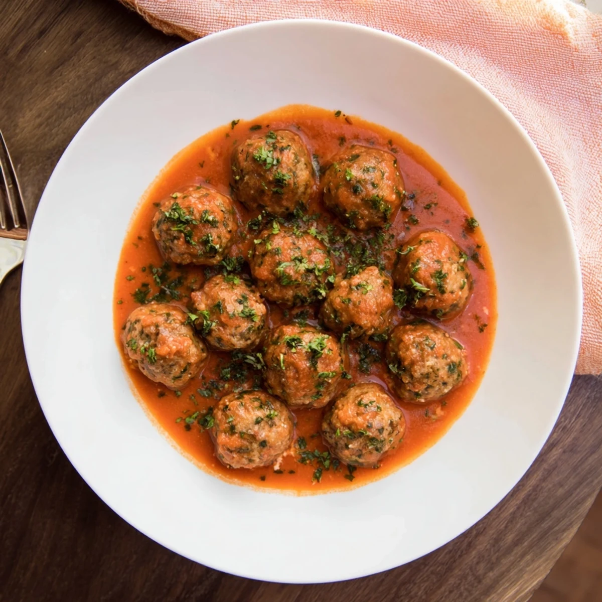 Instant Pot Greek Meatballs smothered in a rich tomato sauce, served with creamy lemon-feta, perfect dinner.