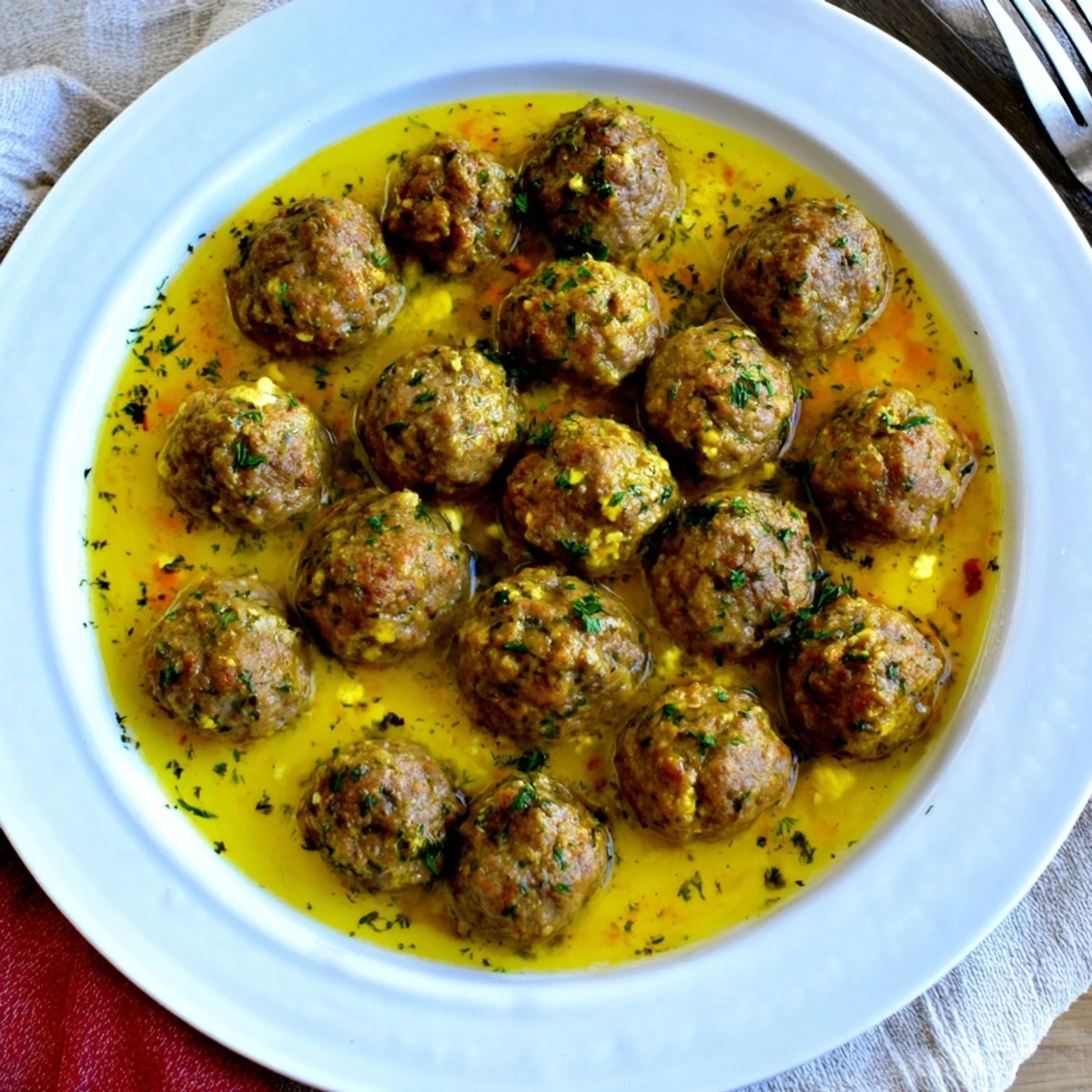 Warm, flavorful Instant Pot Greek Meatballs with a bright lemon-feta sauce, ready to be enjoyed as a hearty meal.