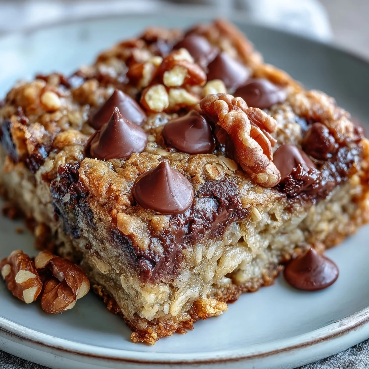 Golden-brown Chunky Monkey Oatmeal Cookie Skillet baked in a cast-iron pan with rich dark chocolate and ripe bananas.
