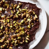 Golden caramel drips around pieces of Pistachio Salted Caramel Bark, studded with bright green pistachios and sea salt.