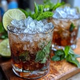 Chilled sparkling mint julep mocktails with lemon slices and vibrant green mint leaves, a refreshing non-alcoholic Southern classic.