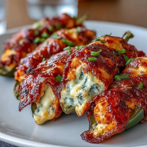 Freshly baked Buffalo Wing Poppers with bubbling cheese and a drizzle of tangy buffalo sauce on a rustic platter.