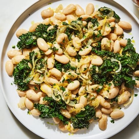 Garlicky Beans Winter Greens