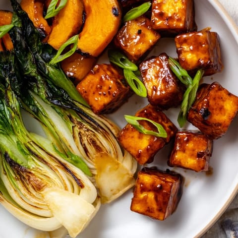 Miso-Glazed Tofu Winter Squash