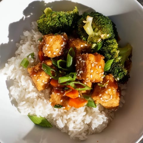 Sesame Tofu Broccoli Rice