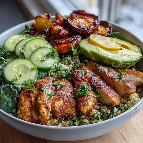 Bright lemon salad and creamy avocado slices add fresh, crisp contrast to the warm ingredients.