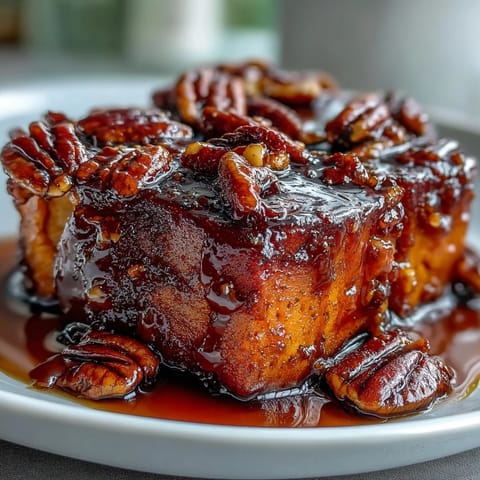 Rich and tender yams baked in a sweet bourbon glaze, infused with cinnamon and nutmeg.  