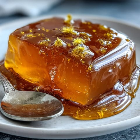 Vibrant jars of homemade dandelion jelly with a honey-like hue, perfect for gifting or breakfast.