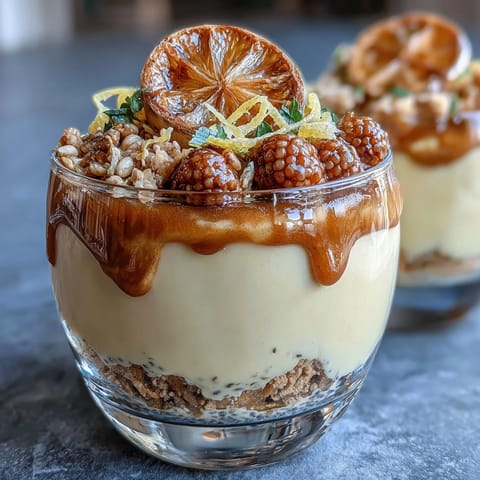 Bright and refreshing Lemon Chia Parfait featuring zesty lemon chia pudding, crunchy granola, and a raspberry compote.