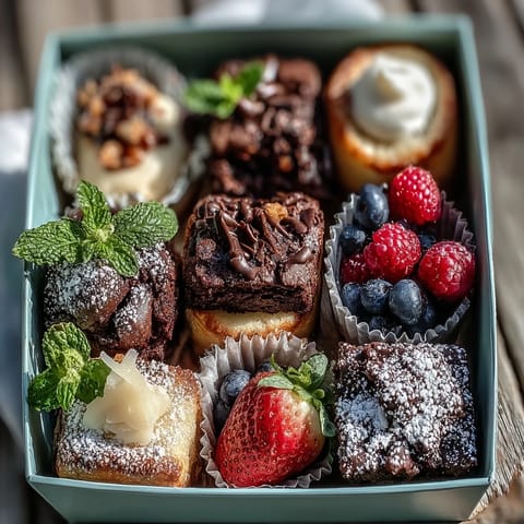 Sweet vanilla cakes and rich brownie bites perfectly packed for outdoor enjoyment.
