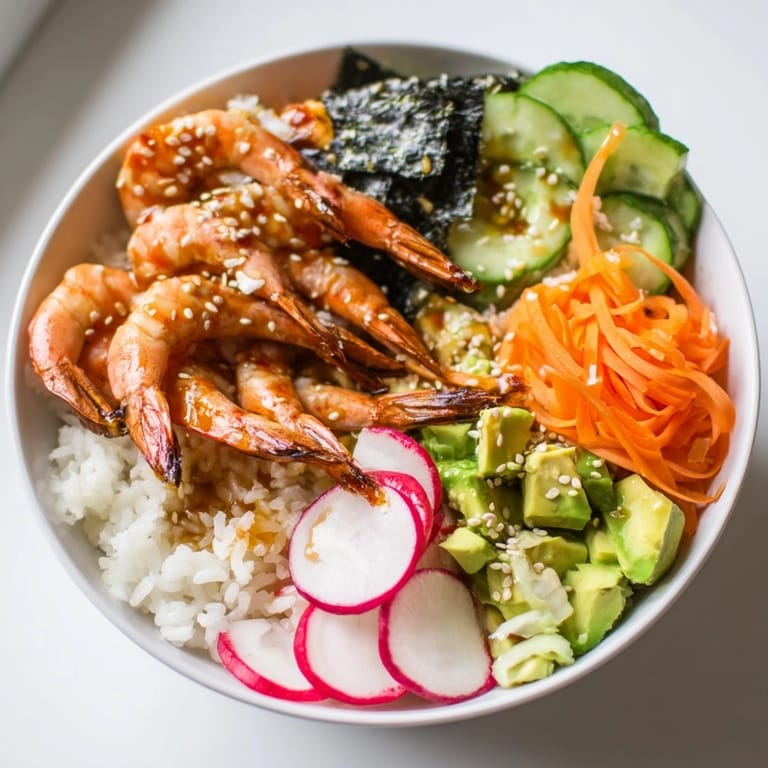 Easy, delicious Shrimp and Avocado Sushi Bowls recipe: assemble your own fresh, flavorful bowl.