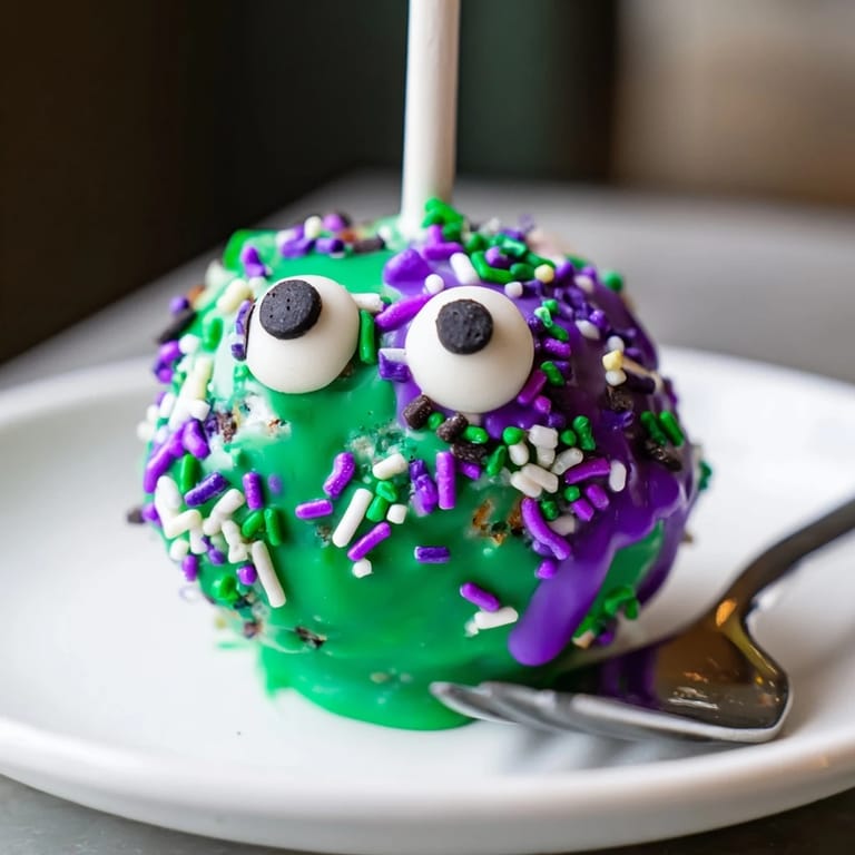 Savory-sweet Cheesy Jalapeño Sweet Tea Monster Cake Pops, perfect for party treats.
