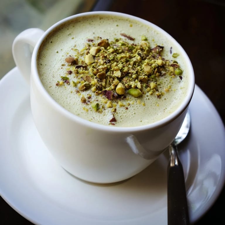 Nutty and fragrant pistachio milk latte, a delightful twist on classic beverages.