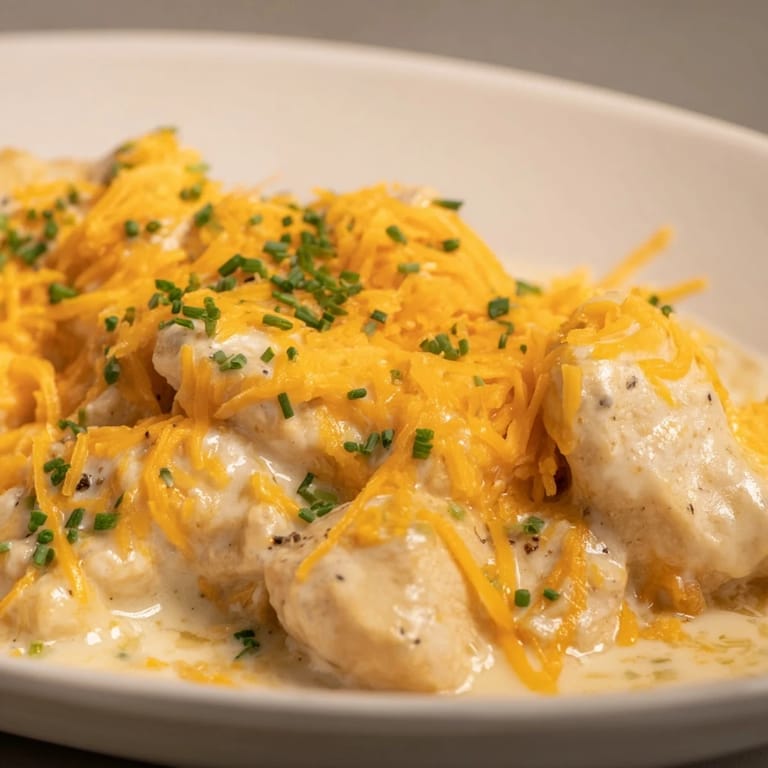 Juicy chicken breasts covered in creamy ranch dressing and cheddar cheese in a delicious Cheddar Ranch Chicken Bake.