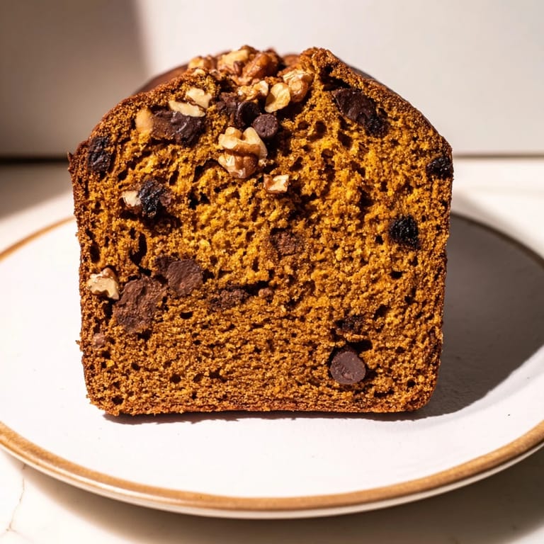 A close-up shot of a single-serving mug of moist pumpkin bread, perfect for a quick snack.