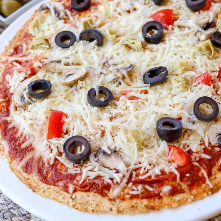 Golden, cheesy tortilla pizza with roasted red peppers, ready to slice and enjoy with family.