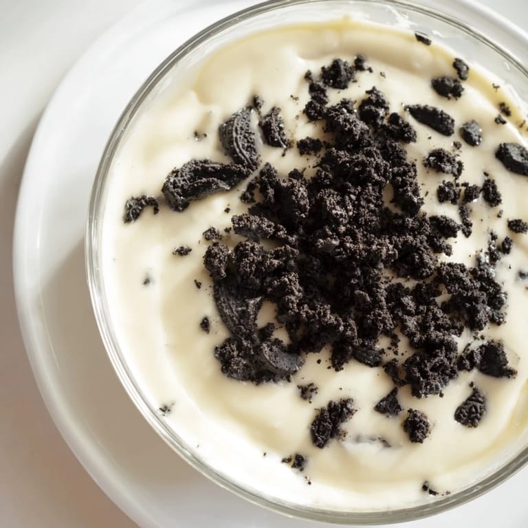Homemade Vanilla Pudding with Crushed Oreos, a simple, delicious American dessert recipe to enjoy.