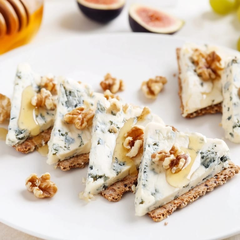 Enjoy the striking visual of a Blue Ridge Mountain cheese platter, complete with grapes, honey, and nuts.