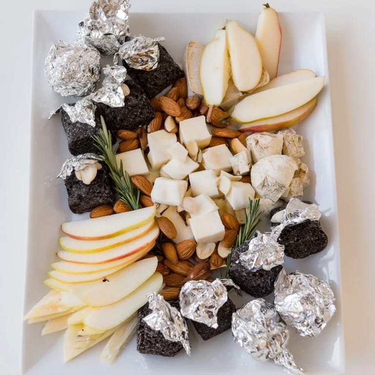 Close-up of the sophisticated Silver Screen cheese board, perfect for a movie night at home!
