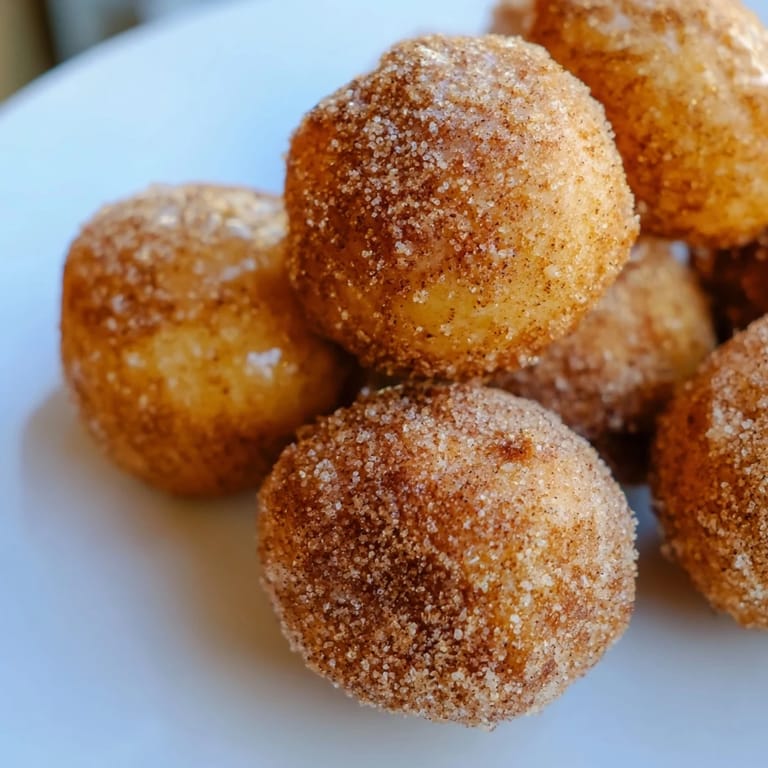 Golden air fryer Cinnamon Donuts are perfectly bite-sized, offering sweet, cinnamony, melt-in-your-mouth goodness.