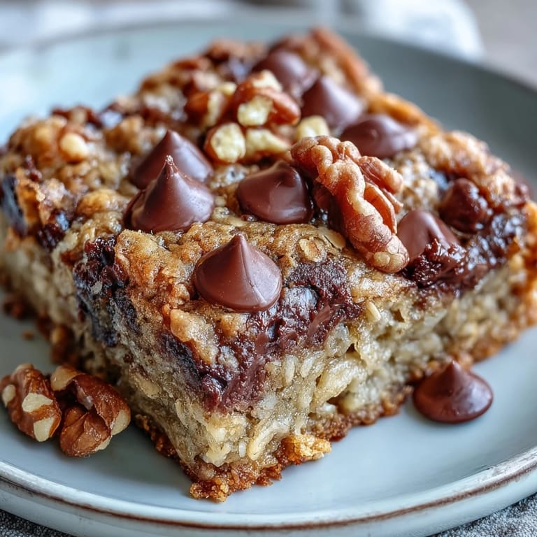 Golden-brown Chunky Monkey Oatmeal Cookie Skillet baked in a cast-iron pan with rich dark chocolate and ripe bananas.