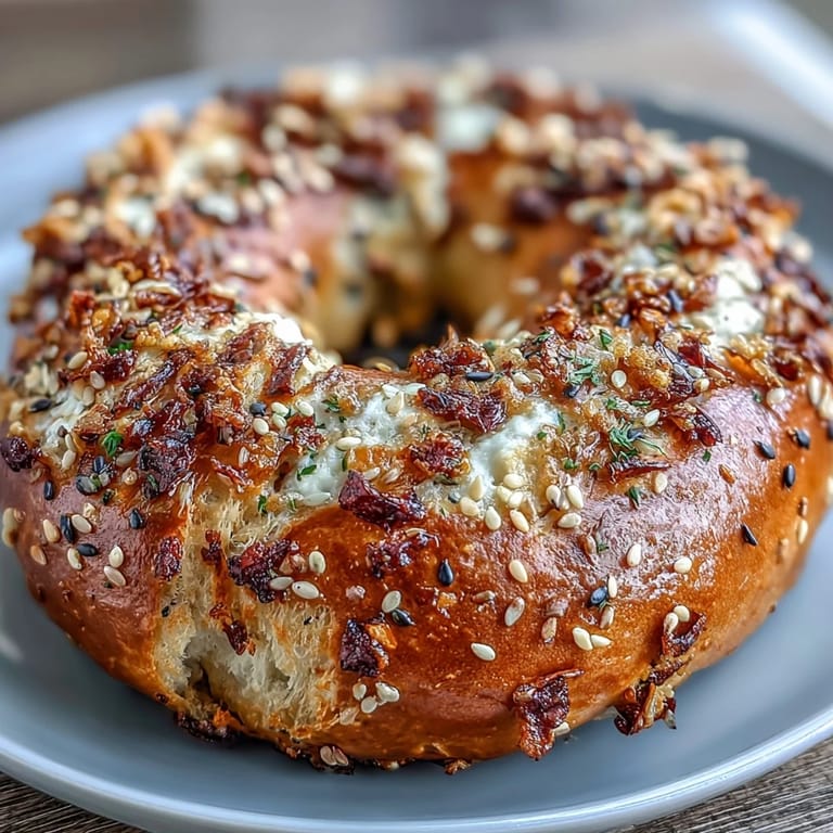 Soft, protein-packed bagels made with Greek yogurt and topped with crunchy everything seasoning, perfect for a quick breakfast.  