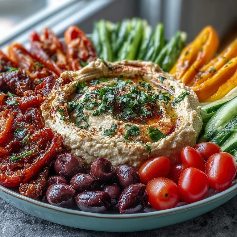Kid-friendly Chicken Run Veggie Tray featuring playful vegetable shapes and tangy ranch hummus for easy dipping fun.