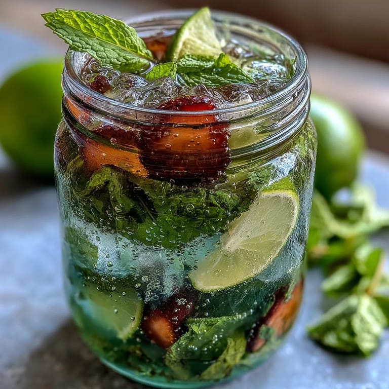 Bright and bubbly alcohol-free mojito pitcher bursting with fresh mint, citrus, and berry flavors, perfect for garden parties.