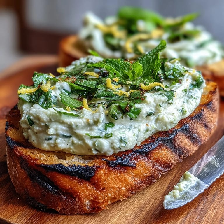 Fresh, delicious Fava Bean and Mint Bruschetta, showcasing spring garden flavors on toasted bread.