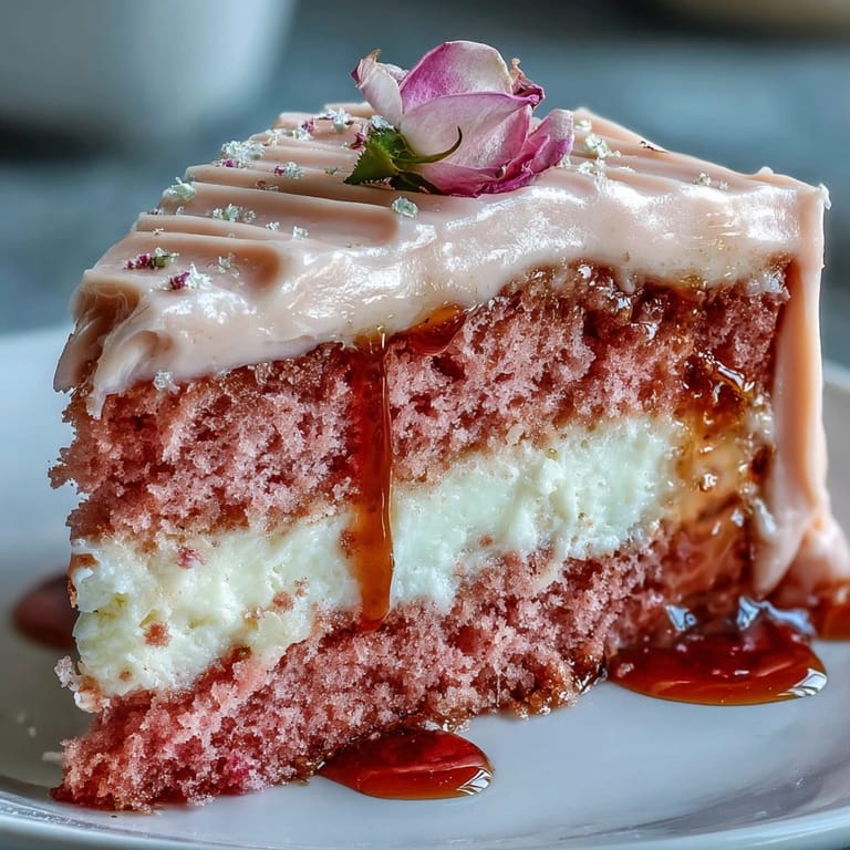 Decadent Bridal Shower Rosé Velvet Cake, lusciously frosted with gold accents.