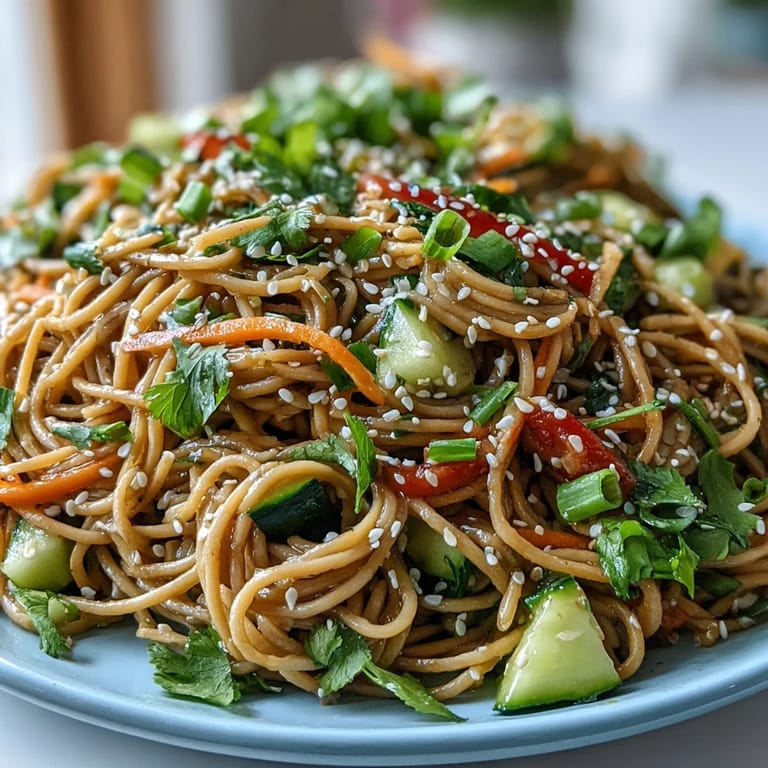 Enjoy this easy cold soba noodle salad, perfectly chilled with crisp toppings and savory notes.