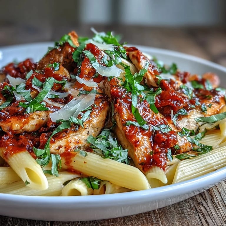 Easy Creamy Tomato Basil Chicken Pasta, perfect for a quick and delicious weeknight meal.