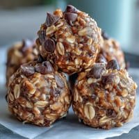 Chewy sweet potato peanut butter oat bites cooling on a wire rack.